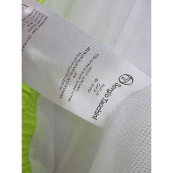 NWT Sergio Tacchini TCP Shorts Mens Size Large Mesh Lined WHITE LIME Shorts - Picture 13 of 13